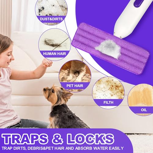 INFICRIME Reusable Microfiber Mop Pads for Swiffer PowerMop 13-16 inch, Machine Washable Floor Cleaning Refills