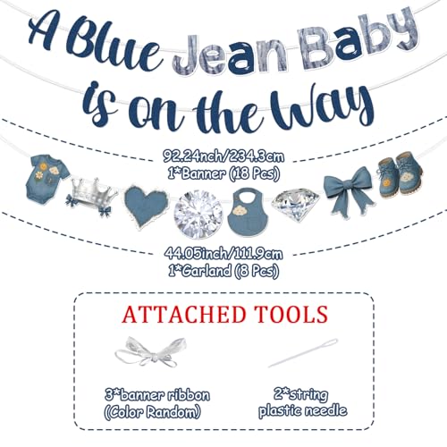 Blue Jean Baby Shower Banner – Denim & Diamonds Decor