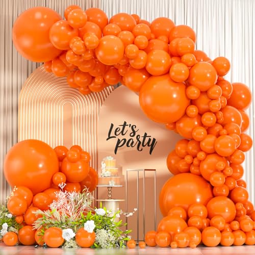 114pcs Orange Balloon Kit - Latex Balloons for Party Decor