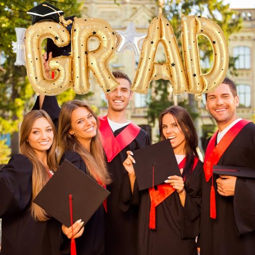 Gold GOER Large Congrats Grad Foil Balloons for 2026 Graduation