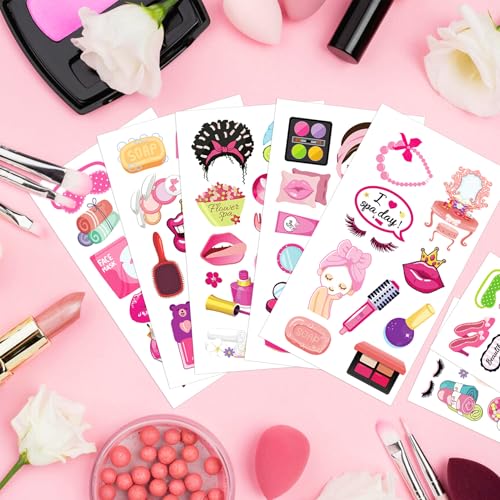 Spa Party Temporary Tattoos for Girls - 110 Pcs Waterproof Fake Tattoos