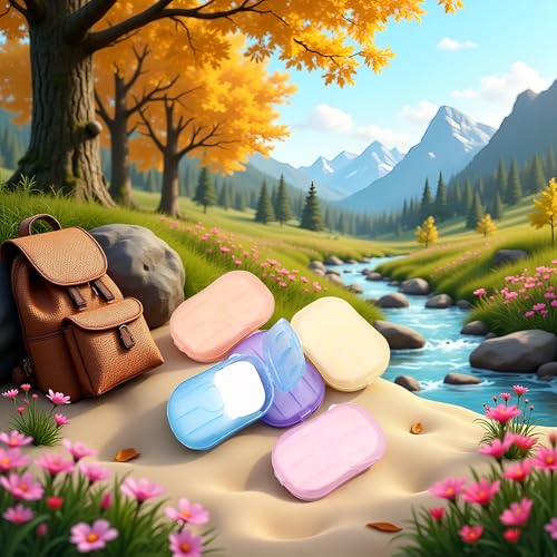 500 Sheets Colorful Disposable Soap Paper 5 Boxes Hand Cleaner Fragrance Mini Color Soaps Paper for school Indoor, Outdoor,Travel,Camping Hiking,Soap Sheet,Foot and Hand Care,Outdoor Recreation