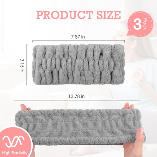3-Piece Spa Headband Set – Soft Terry Cloth Hairband for Face Washing & Makeup
