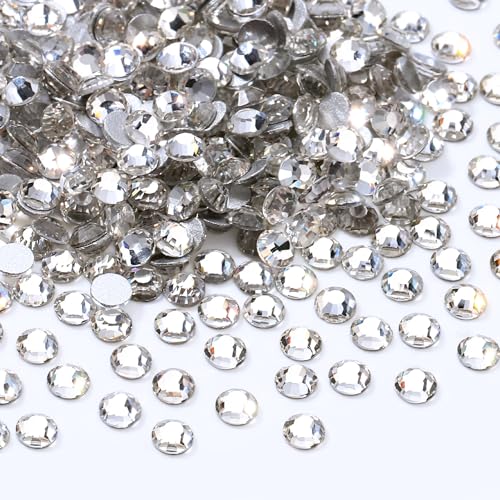 MEIBITE Crystal Clear SS3 Flatback Rhinestones 1440pcs Glass Nail Gems