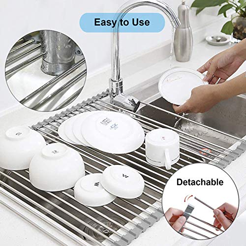 Searik Roll-Up Over the Sink Dish Drying Rack - 17.7" x 11.8" Gray