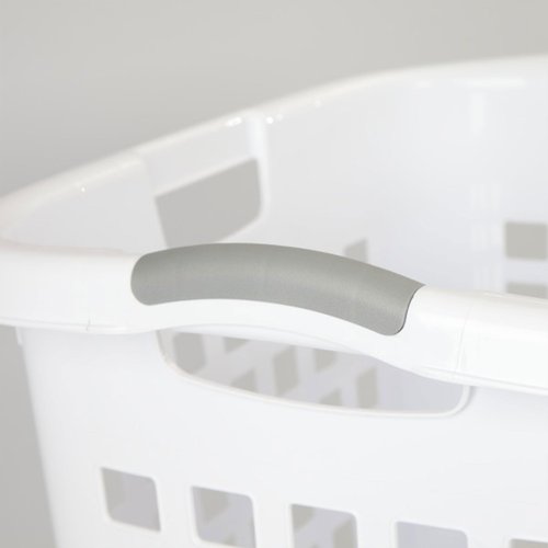 Sterilite Ultra Easy Carry Laundry Hamper, Comfort Handles to Easily Carry Clothes Between the Bedroom and Laundry Room, Plastic, White, 4-Pack