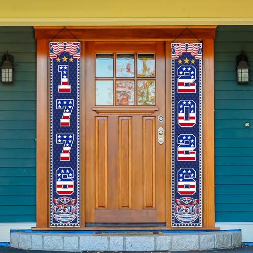American 250th Anniversary Banner - 2 Pack, Patriotic Decor 12x71"