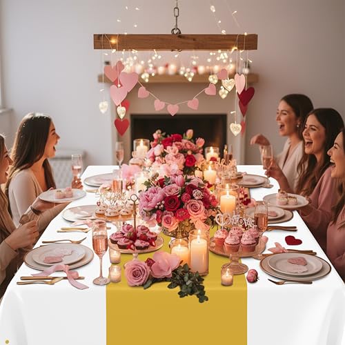 Smiry Disposable Tablecloth 3-Pack, 54x108 Inch Waterproof Plastic Table Cover