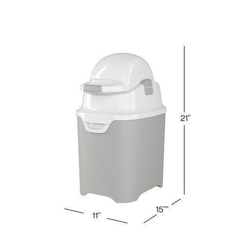 Foundations Mini Diaper Pail - Airtight & Odorless Diaper Disposal, Holds 30 Newborn Diapers - Gray