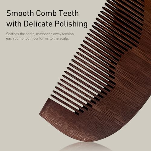 Kootinn Wooden Beard Comb Anti-Static Pocket-Sized for Oils and Balms