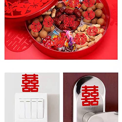 120Pcs Double Happiness Wedding Confetti - Gold Paper Cut Decor