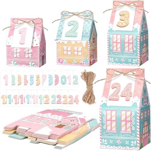 Cute Christmas Advent Calendar Boxes 24 Days Countdown Holiday Decor