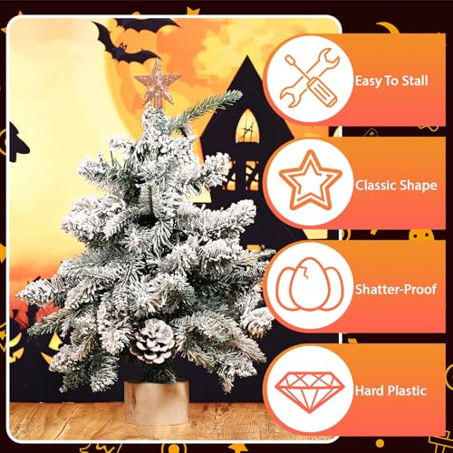 3 Pcs Mini Christmas Tree Topper Star Ornaments - Glitter Decor