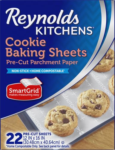 Reynolds Cookie Baking Sheets, 22 Count (Pack of 2) – Non-Stick Parchment Paper, 12x16 in, Oven-Safe