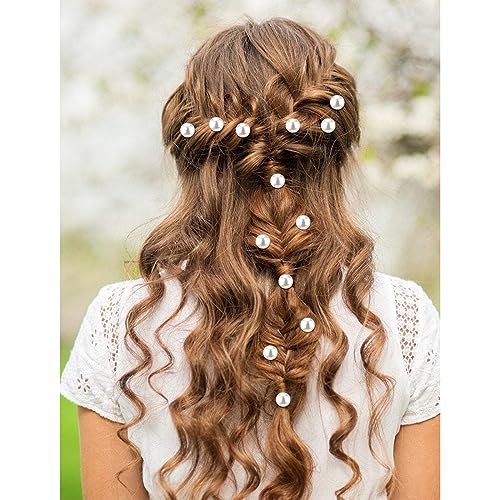Hapdoo 20pcs Pearl Hair Pins Gold Spiral Bridal Hair Clips for Wedding