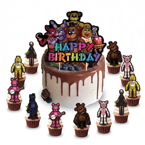 Five Nights at Freddy's Birthday Cake Toppers Set - 25 Pcs Decorations