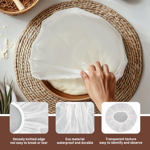 MAQIHAN Reusable Bread Proofing Covers - 2 Pack Elastic Bowl Wraps