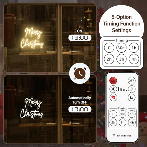 Large 26 Inch Merry Christmas Neon Sign - Warm White Acrylic Wall Decor, USB Dimmable LED Lights for Holiday Parties