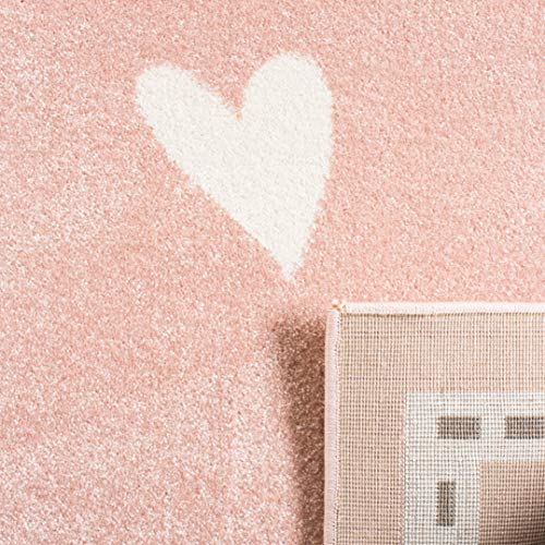 SAFAVIEH Carousel Kids Collection Accent Rug - 2' x 3', Pink & Ivory, Bunny Design, Non-Shedding & Easy Care, Ideal for High Traffic Areas for Boys & Girls in Playroom, Nursery, Bedroom (CRK166P)