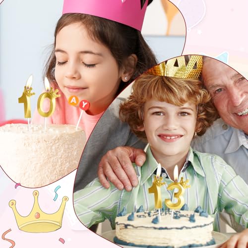 Metallic Gold 67 Birthday Candle - 67th Cake Topper for Parties
