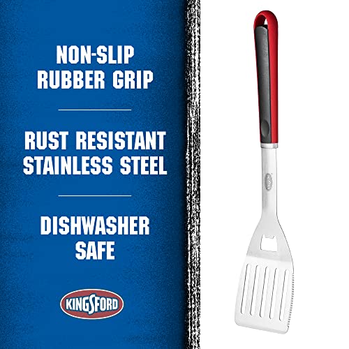 Kingsford Stainless Steel BBQ Grill Spatula with Red & Black Comfort Grip