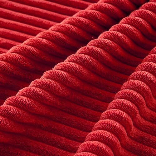 MIULEE Red Corduroy Throw Pillow Covers 16x16 Set of 4 - Christmas Decor