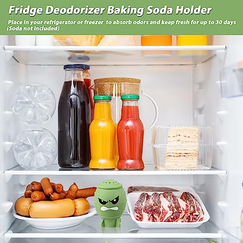 KOLUTI Bomb-Shape Fridge Deodorizer - Reusable Baking Soda Holder, Cute Silicone Freezer Odor Absorber
