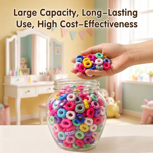 Mimoment 300Pcs Baby Hair Ties - Seamless No Damage Toddler Hair Bands