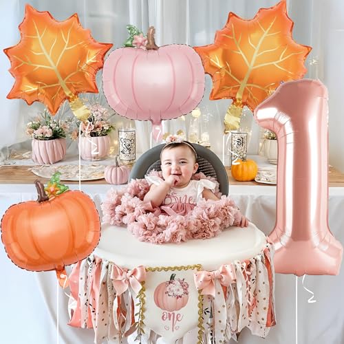 Little Pumpkin 1st Birthday Foil Balloon Set - 6 Piece Fall Party Decor