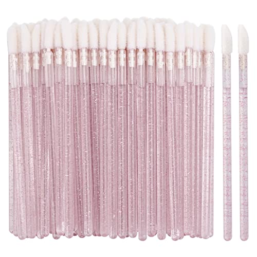 Tbestmax Disposable Lip Brushes and Lip Gloss Wands Pink - 100 Pack