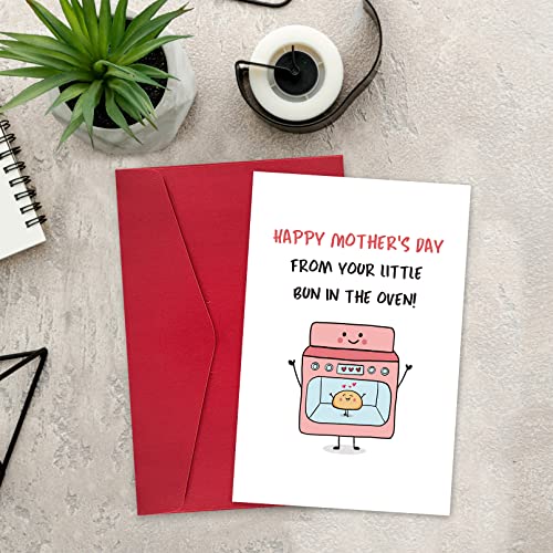 Cute Mother's Day Card for New Moms - From Your Little Bun in the Oven