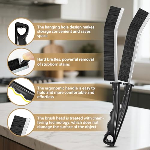 8-Piece Crevice Cleaning Brush Set for Kitchen & Bathroom