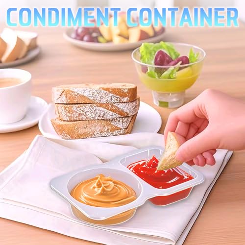 Aizzke 12-Pack Double Compartment Snack Containers with Lids, 180ml