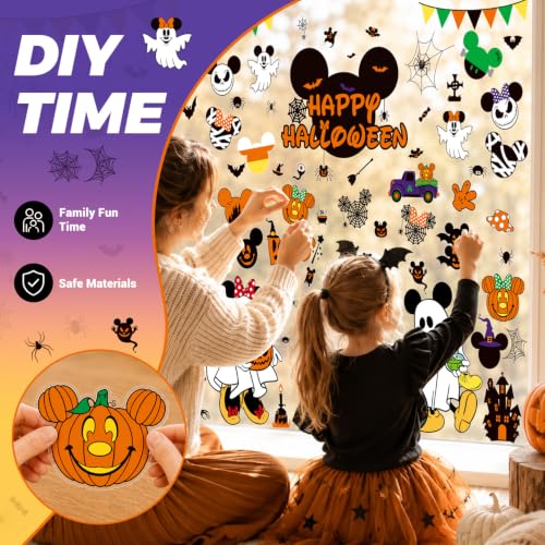 Halloween Window Clings - 8 Sheets of Cute PVC Decorations