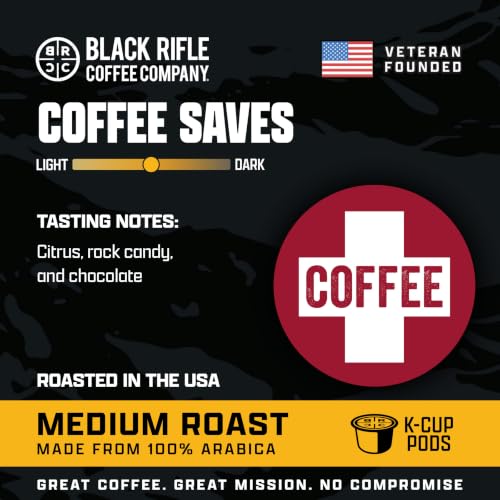 Black Rifle Coffee Coffee Saves Medium Roast K-Cups, 12-Count Pods
