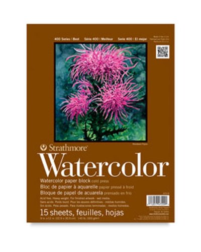 Strathmore 400 Series Watercolor Pad - 140 lb Cold Press, 5.5x8.5 inches, 12 Sheets