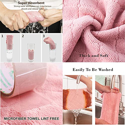 SAOYOAS 10 Pack Microfiber Kitchen Towels - Super Absorbent Coral Velvet
