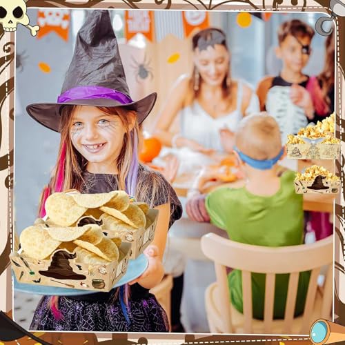 24 Pcs Magic Wizard Party Food Trays - Disposable Nacho Serving Boats