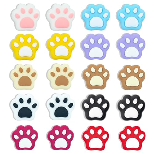 Cat Paw Print Fridge Magnets - 20pcs Colorful Cute Set