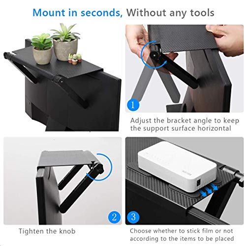 13 Inch Wall-Mounted Cable Box Shelf for TV, Media Storage, Black