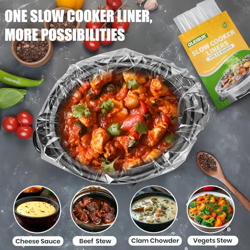 OLESBUR 30 Count Slow Cooker Liners, 13"x21", BPA-Free, Fits 3-8 Quarts
