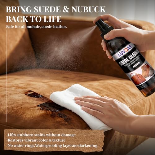 Luvoar Suede Cleaner and Restorer Spray - 4oz All-in-One Care Kit