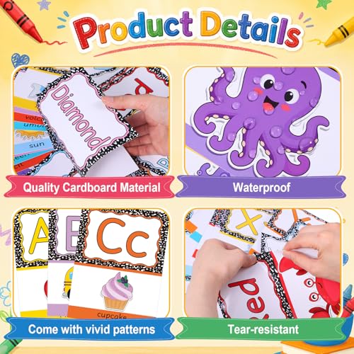 57 Pcs Composition Book Alphabet & Number Cards for Classroom