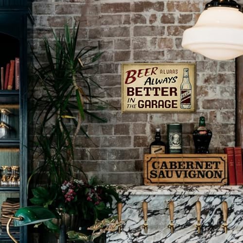 Funny Beer Garage Sign Metal Tin Sign Man Cave Wall Decor 8x12