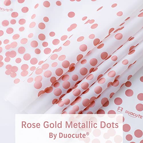 DUOCUTE 2-Pack Rose Gold Dot Plastic Tablecloths 108"x54"