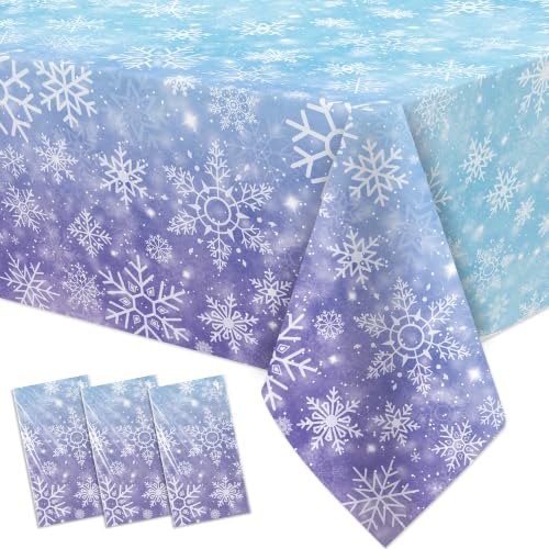 Winter Snowflake Tablecloth - 86 x 55 Inch Party Decoration