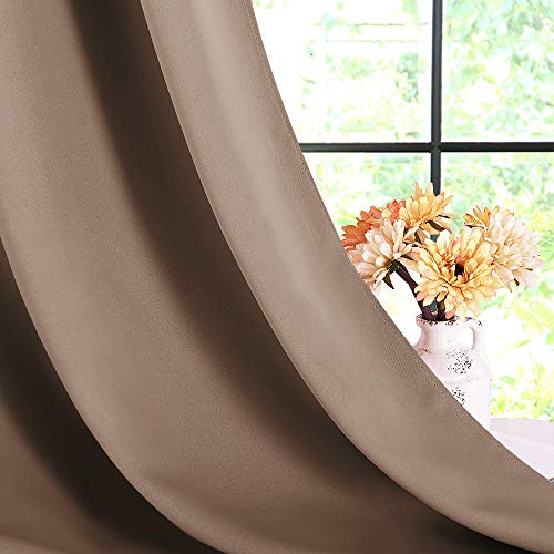 NICETOWN Cappuccino Blackout Curtain Panels - 70" x 84" (2 Pack) Grommet Drapes