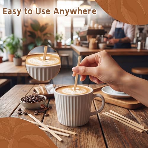 800 Wooden Coffee Stirrers - 4.3 Inch Durable Stir Sticks for Hot & Cold Drinks