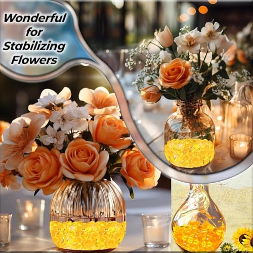 Yellow Flat Glass Marbles - 1 lb (100 pcs) for Crafts & Decor