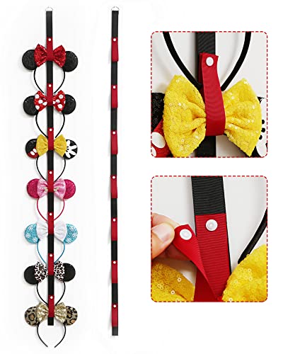 Black Mouse Ears Holder - 2PC Wall Display Headband Organizer